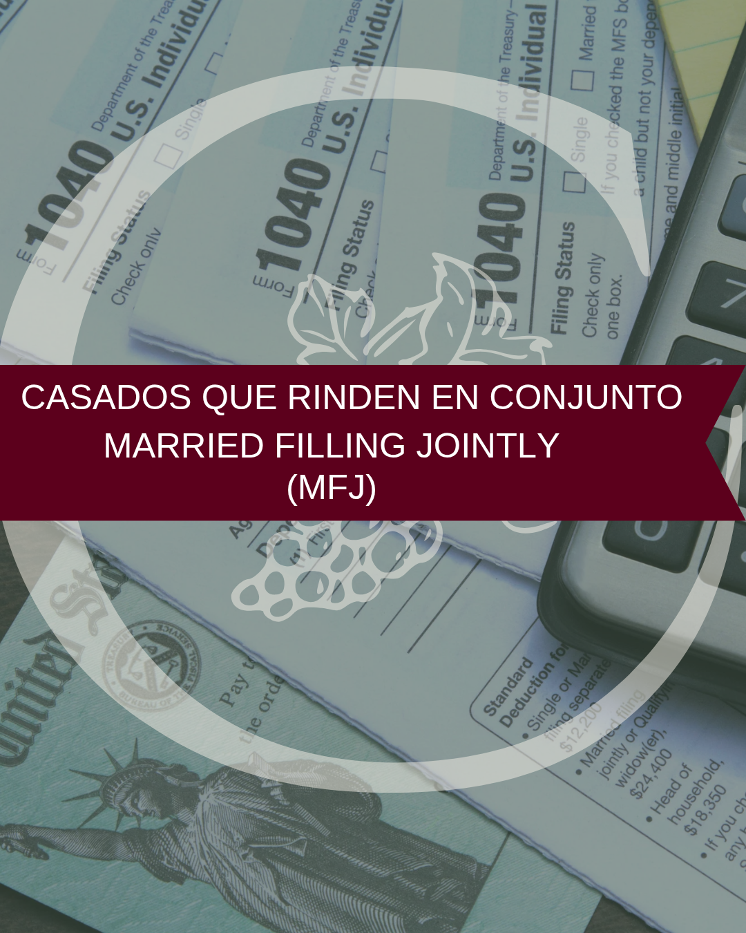 Reserva de espacio • Married filling jointly (MFJ) - Casados que rinden en conjunto • Temporada de Impuestos • Estados Unidos